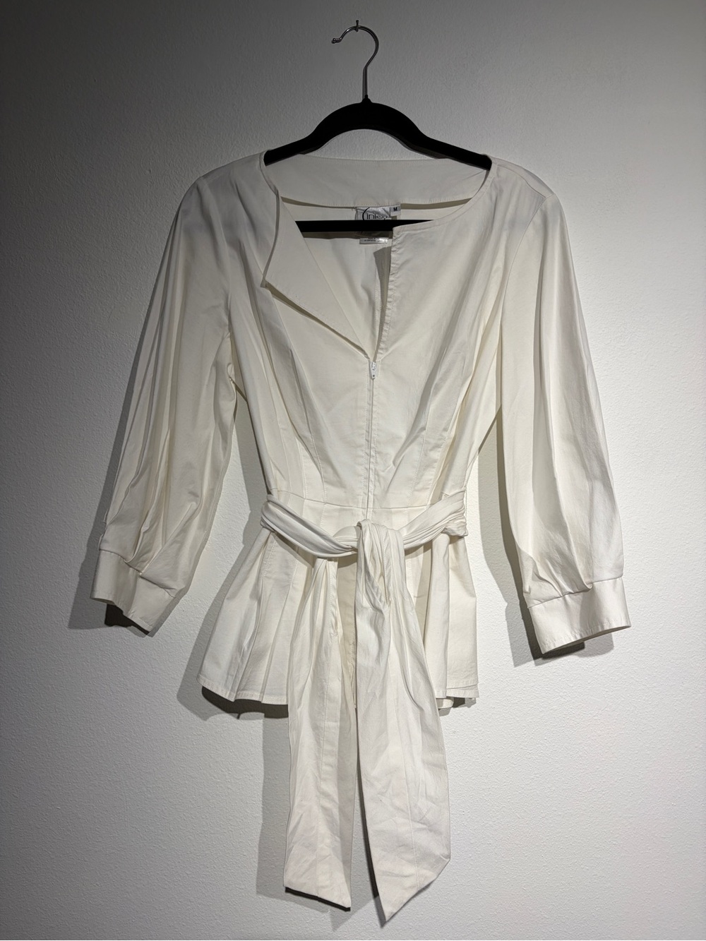 Finley white / cream Zip-Front tailored Shirt